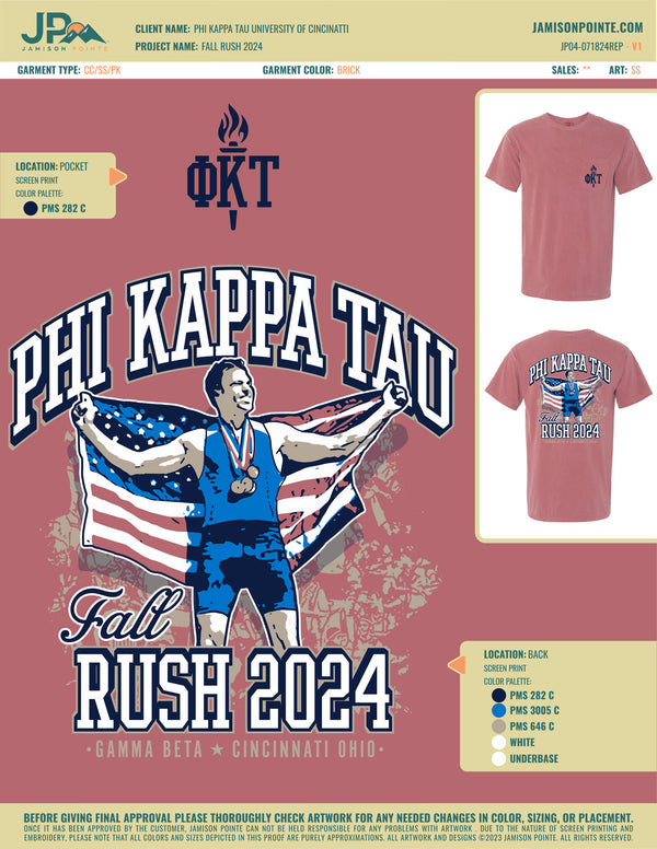 Phi Kappa Tau University of Cincinnati Fall Rush T-Shirt - Jamison 