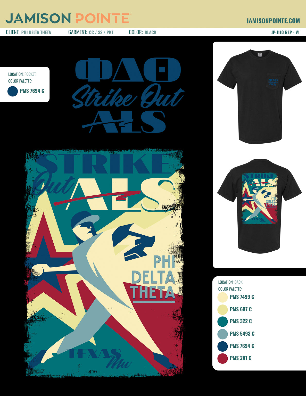 Phi Delta Theta Texas State University Baseball T-Shirt