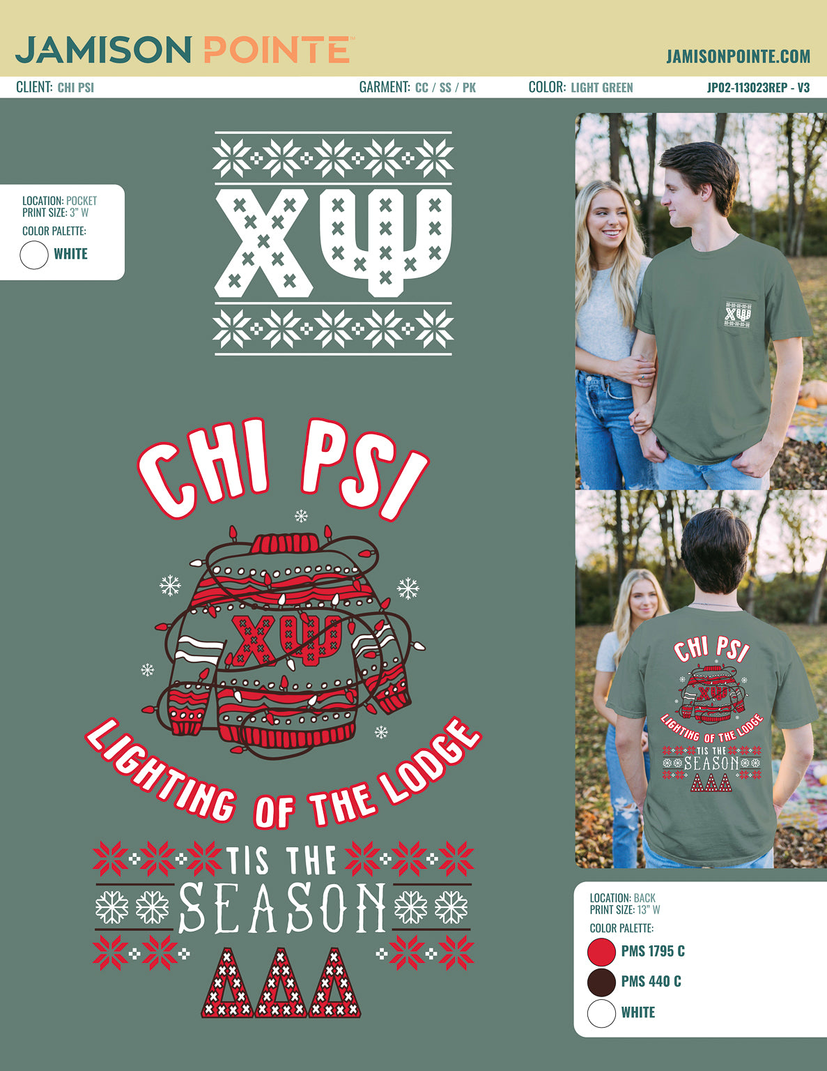Chi Psi University of Virginia Christmas Lodge T-Shirt