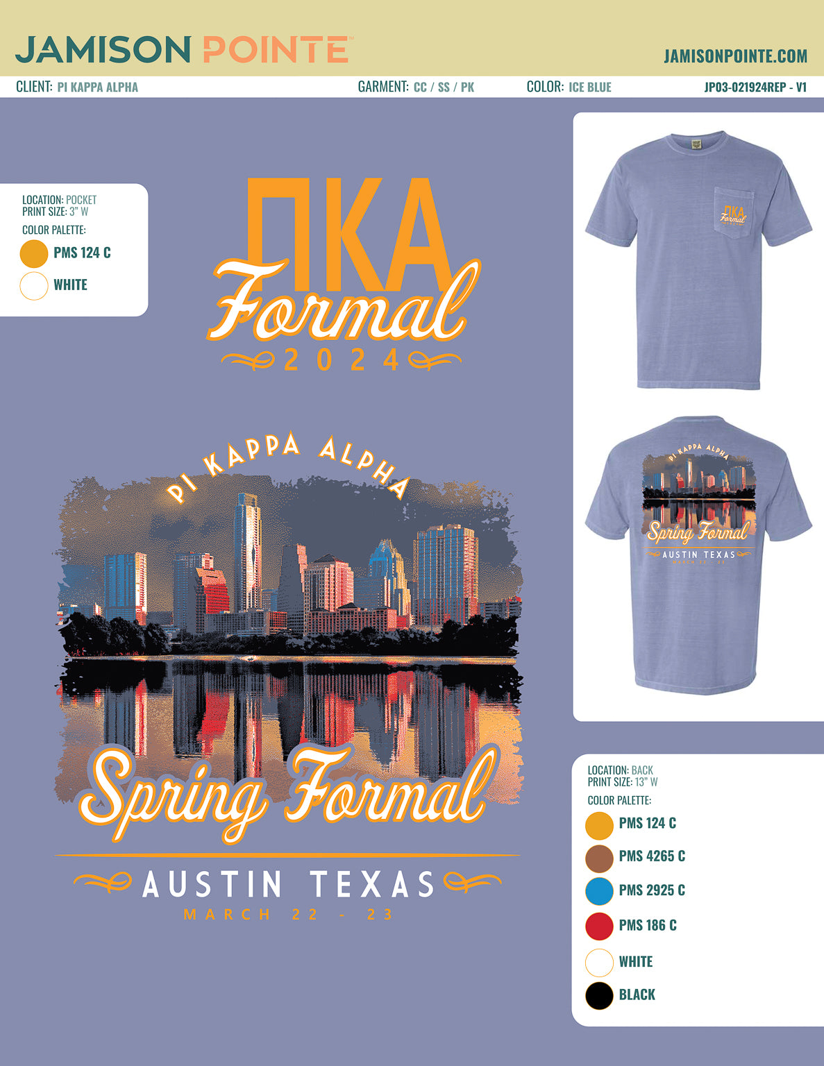 Pi Kappa Alpha Texas Tech University Formal T-Shirt
