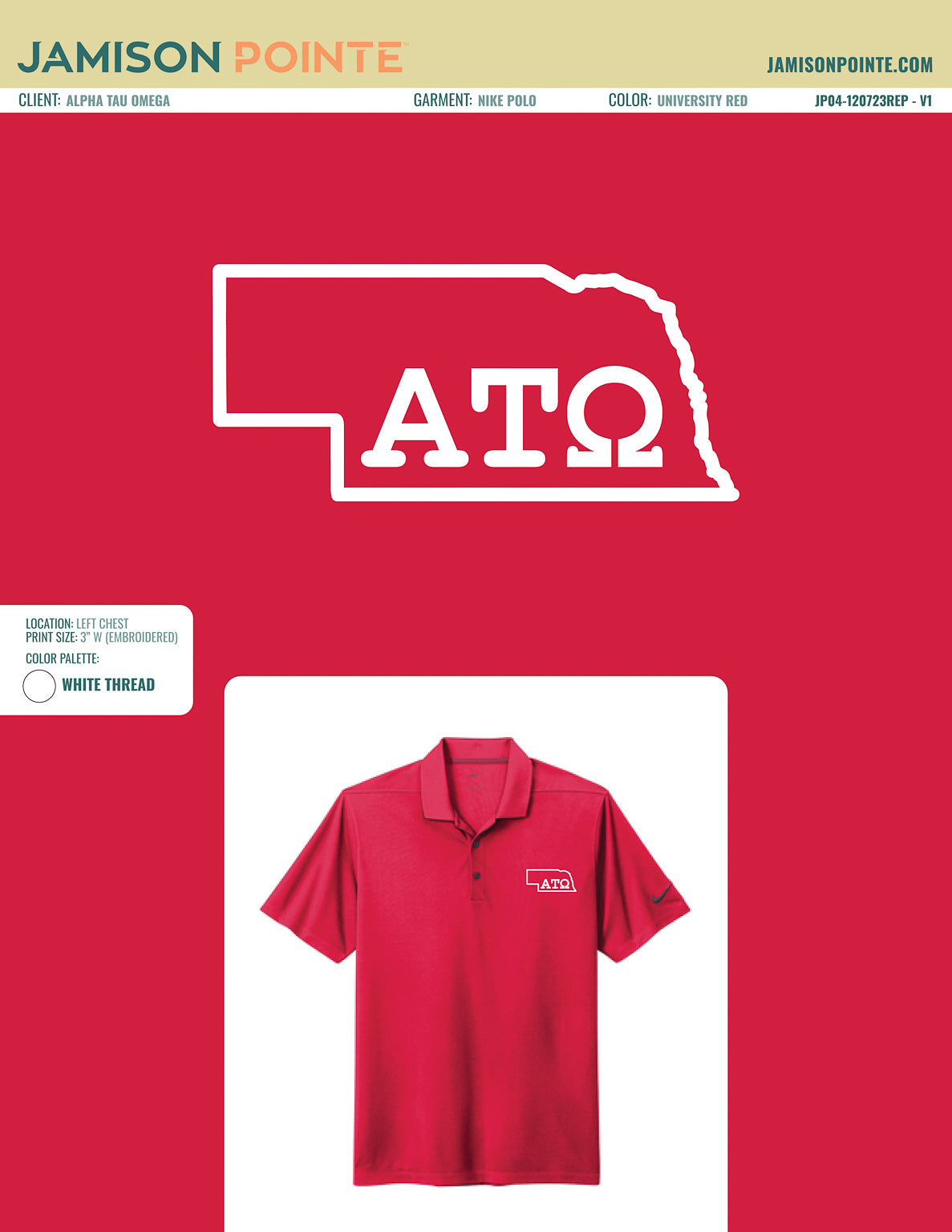 Alpha Tau Omega University of Nebraska Polos