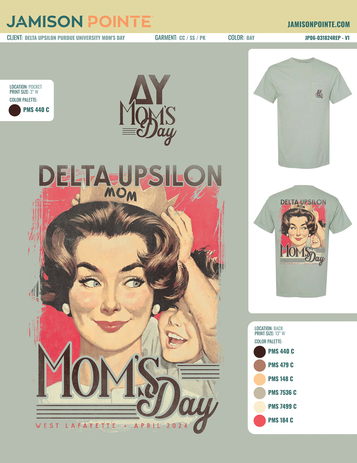 Delta Upsilon Purdue University Mom&#39;s Day T-Shirt