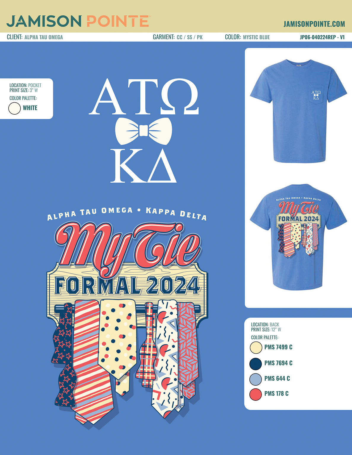 Alpha Tau Omega College of Charleston My Tie T-Shirt