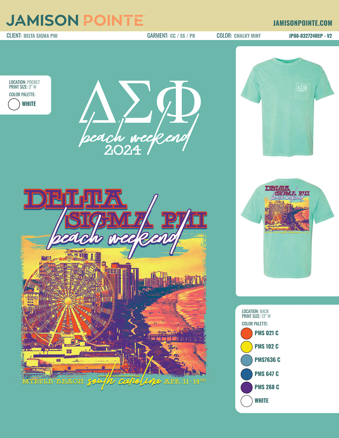 Delta Sigma Phi University of North Carolina at Charlotte Formal T-Shirt