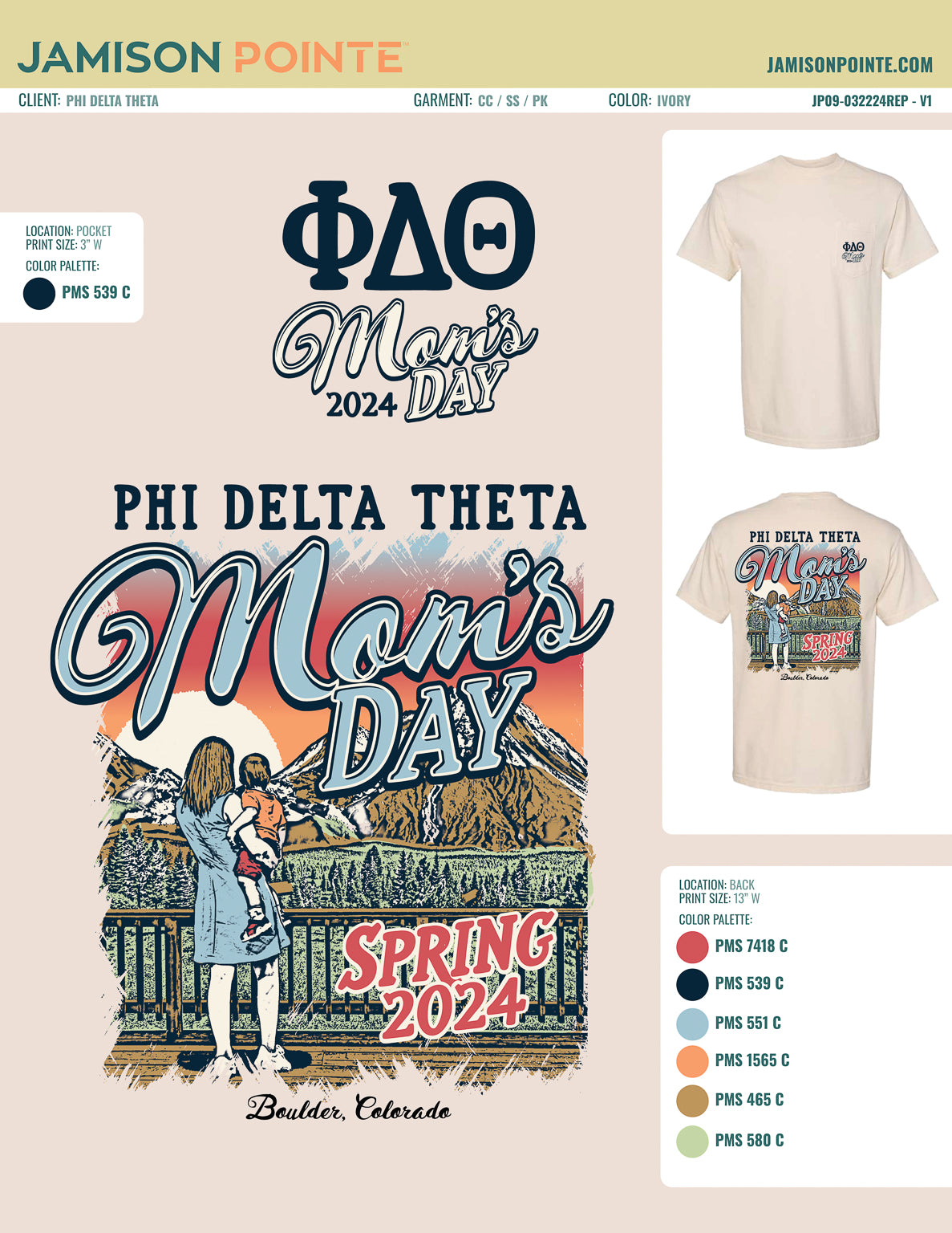 Phi Delta Theta University of Colorado Boulder Mom&#39;s Day T-Shirt