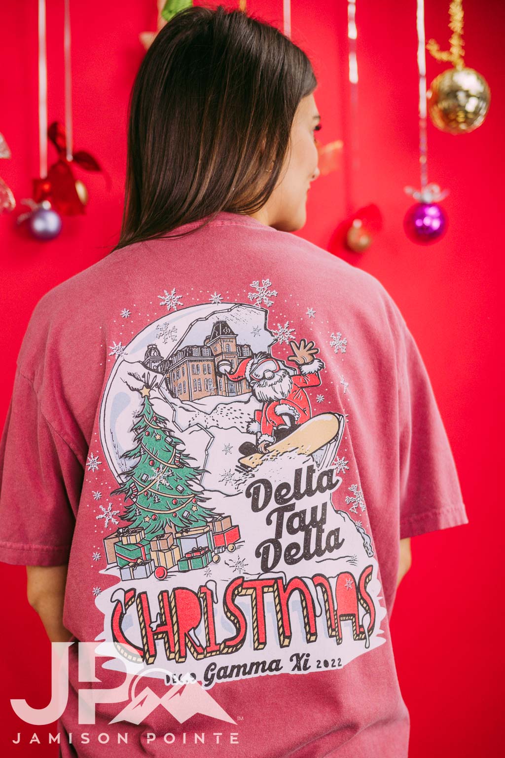 Delta Tau Delta Snowglobe Christmas Tshirt