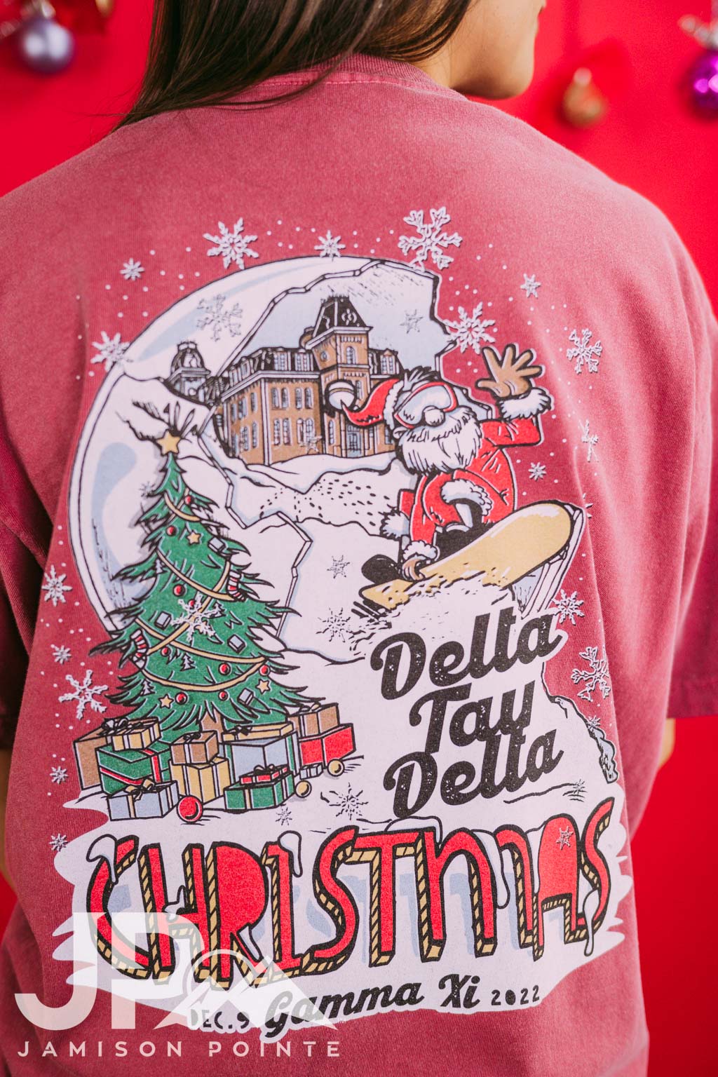 Delta Tau Delta Snowglobe Christmas Tshirt