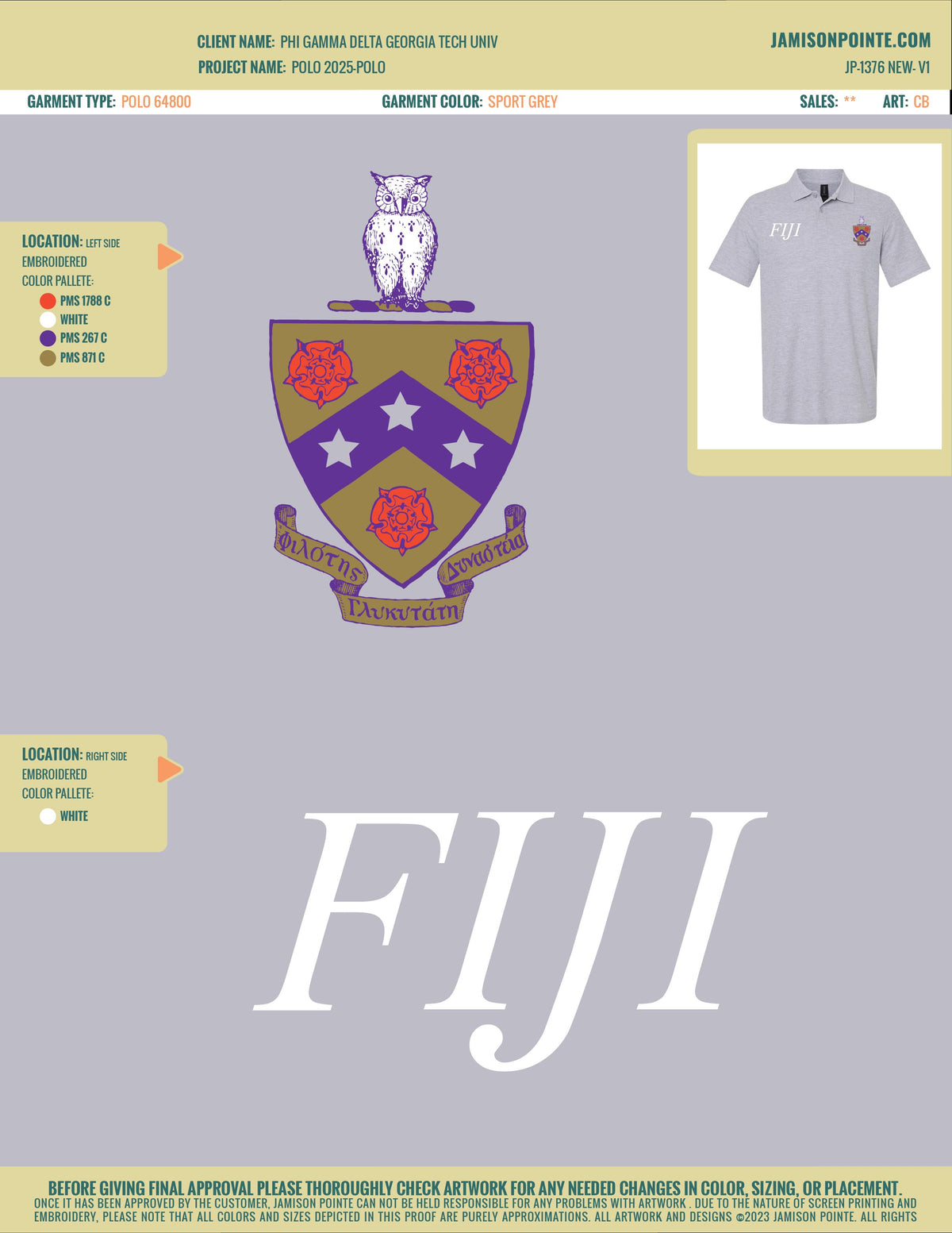 Phi Gamma Delta Georgia Tech University Polo
