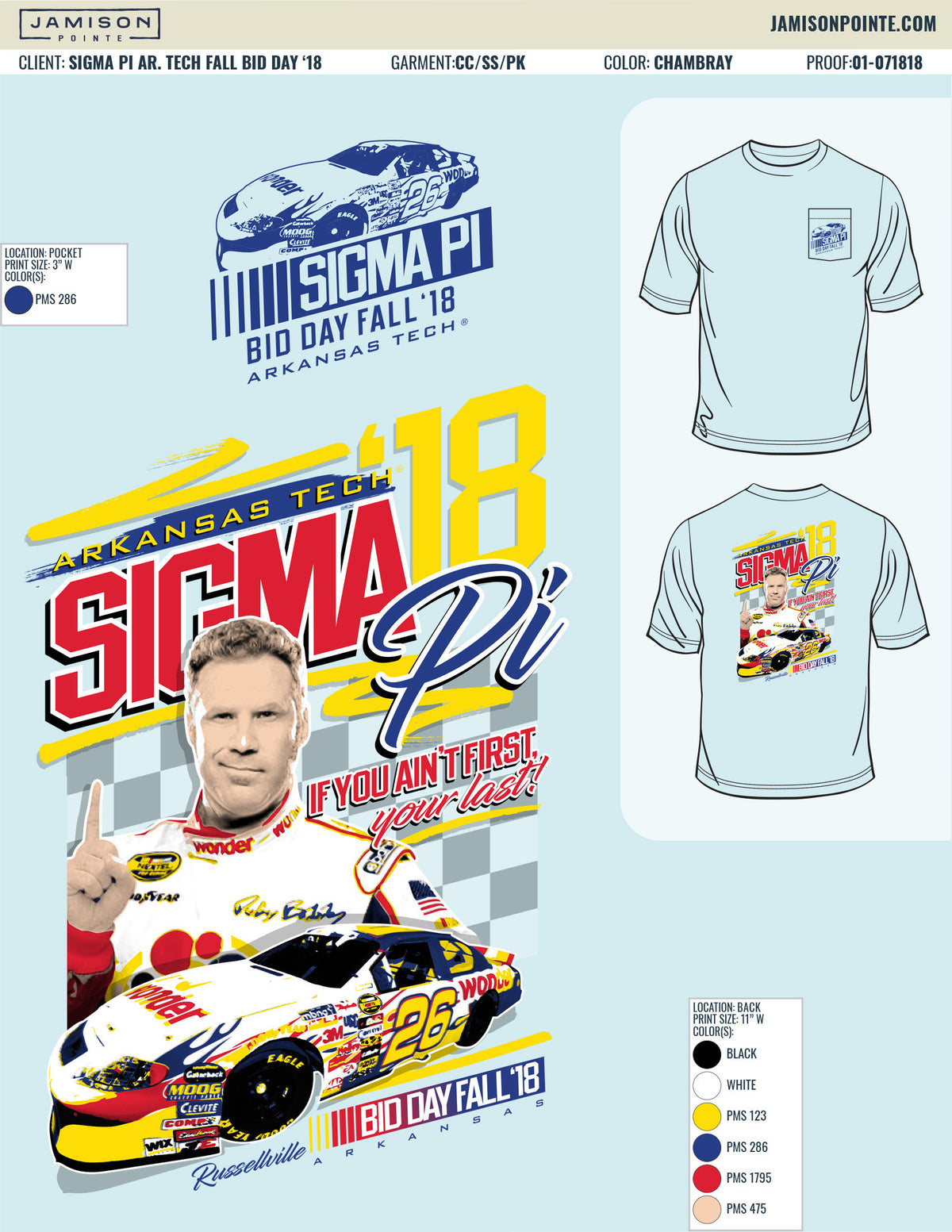 Sigma Pi Arkansas Tech University Fall Bid Day T-Shirt