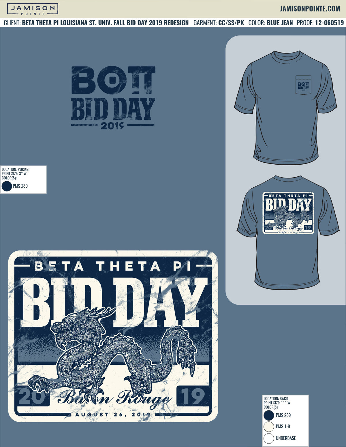 Beta Theta Pi Louisiana State University Fall Bid Day T-Shirt