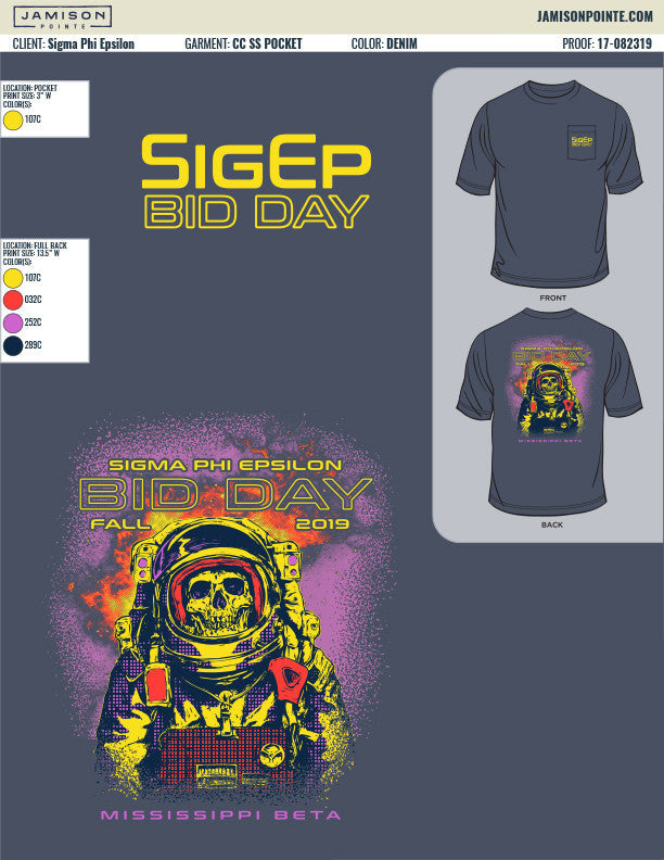 Sigma Phi Epsilon Mississippi State University Fall Bid Day T-Shirt