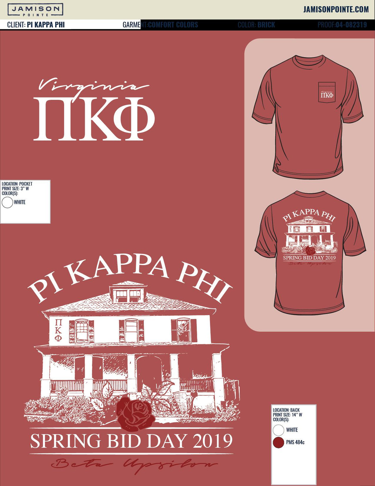 Pi Kappa Phi University of Virginia Spring Bid Day T-Shirt