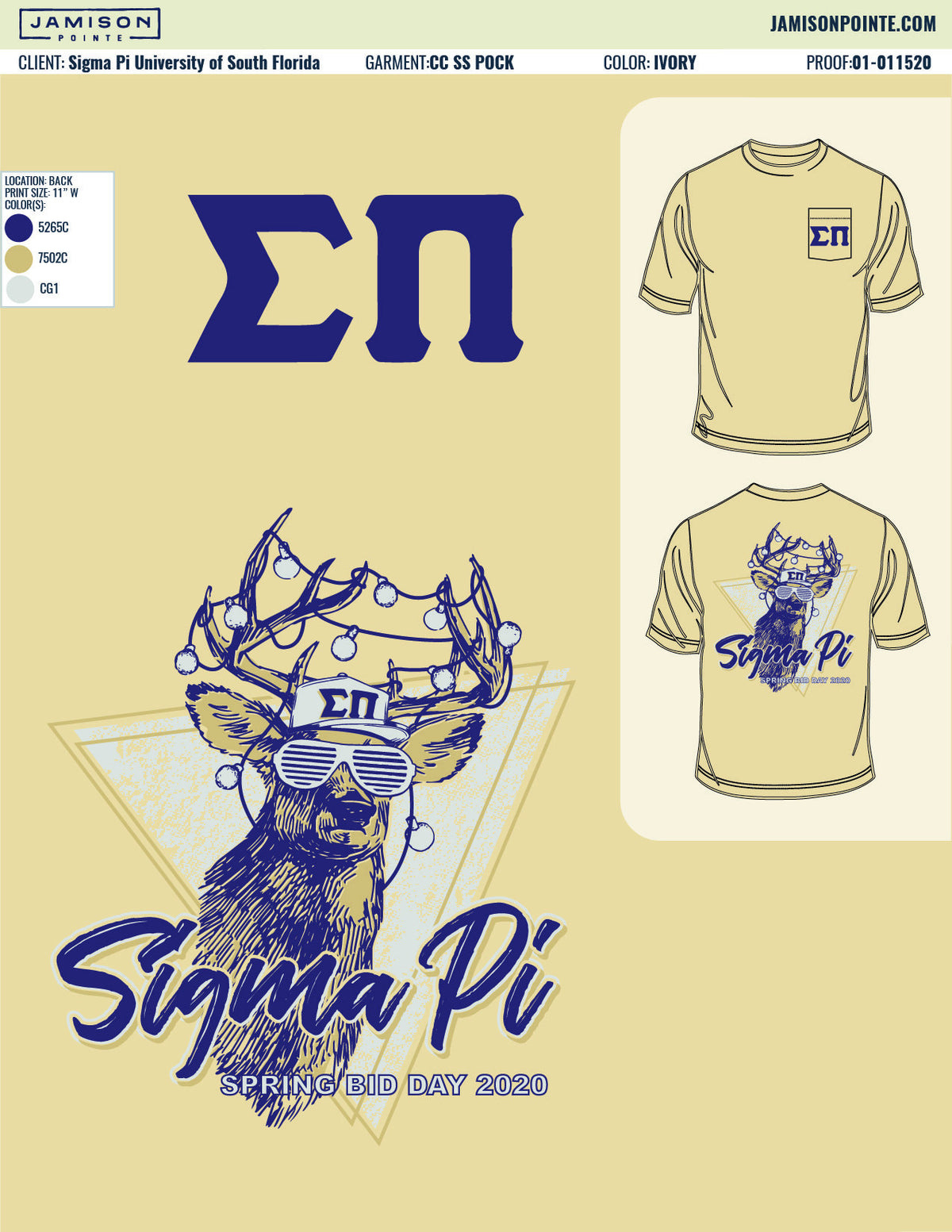 Sigma Pi University of South Florida Spring Bid Day T-Shirt