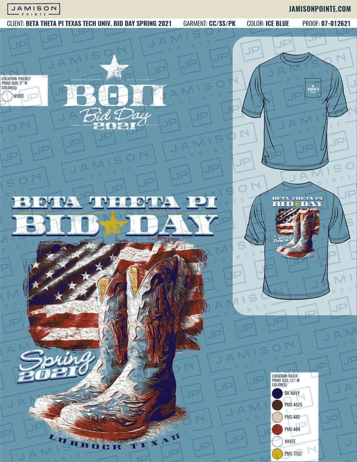 Beta Theta Pi Texas Tech University Bid Day Spring T-Shirt