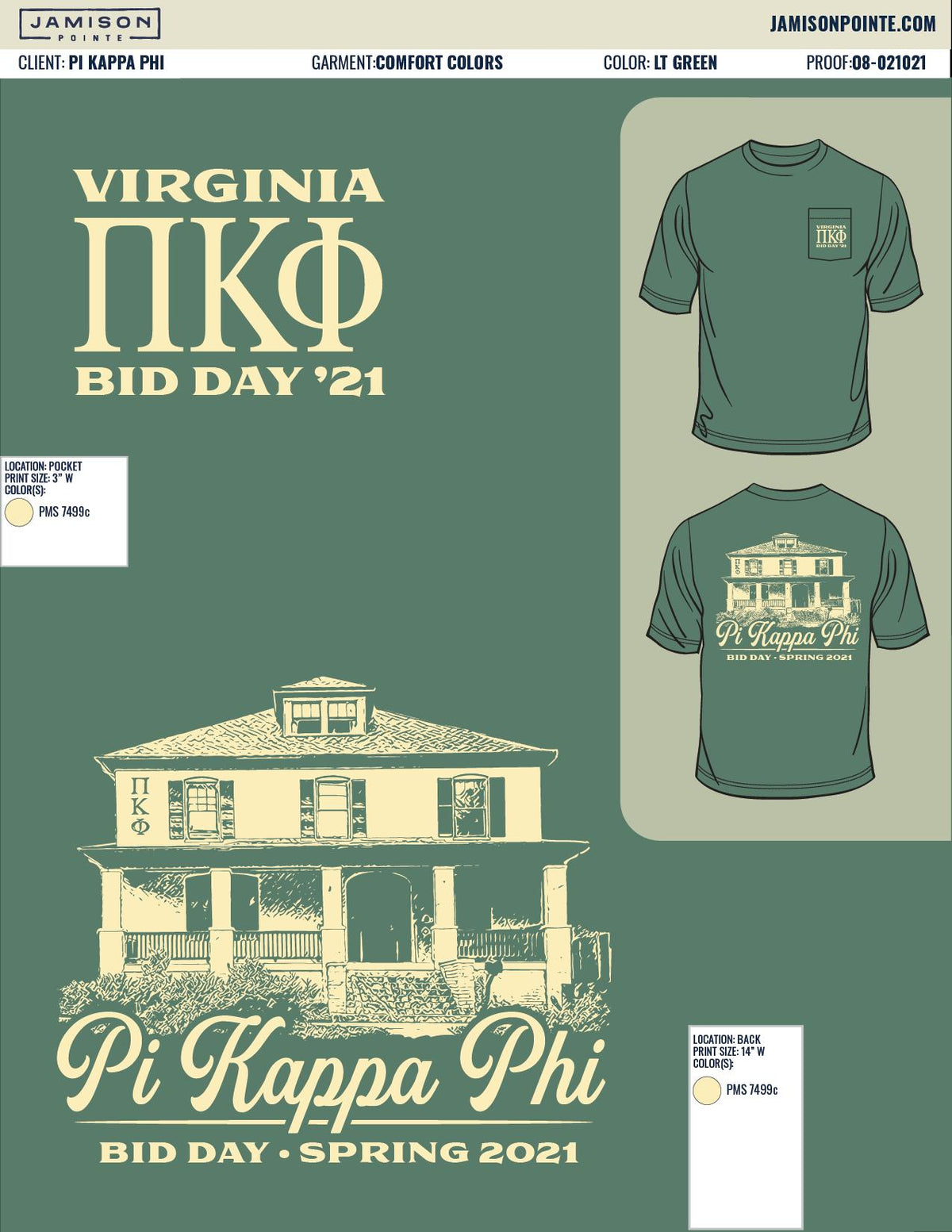 Pi Kappa Phi University of Virginia Bid Day Spring T-Shirt