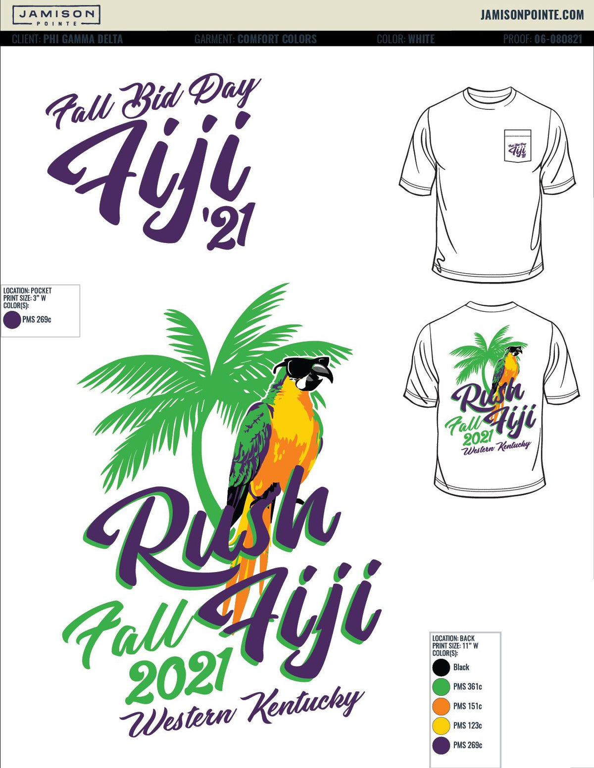 Phi Gamma Delta Western Kentucky University Fall Bid Day T-Shirt