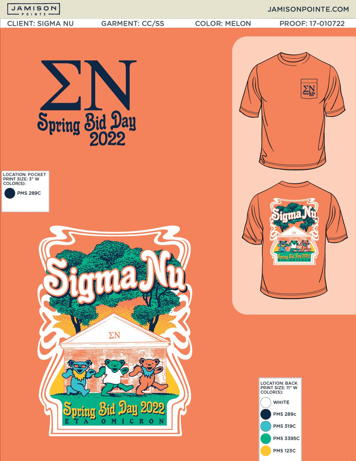 Sigma Nu Wofford College Spring Bid Day T-Shirt