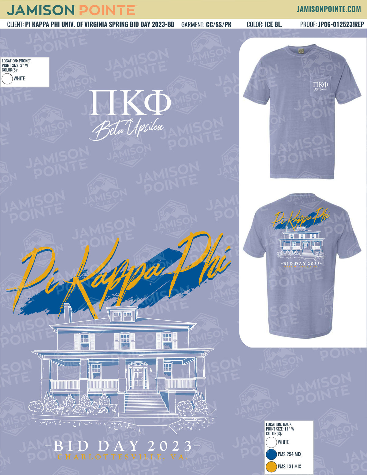 Pi Kappa Phi University of Virginia Spring Bid Day T-Shirt