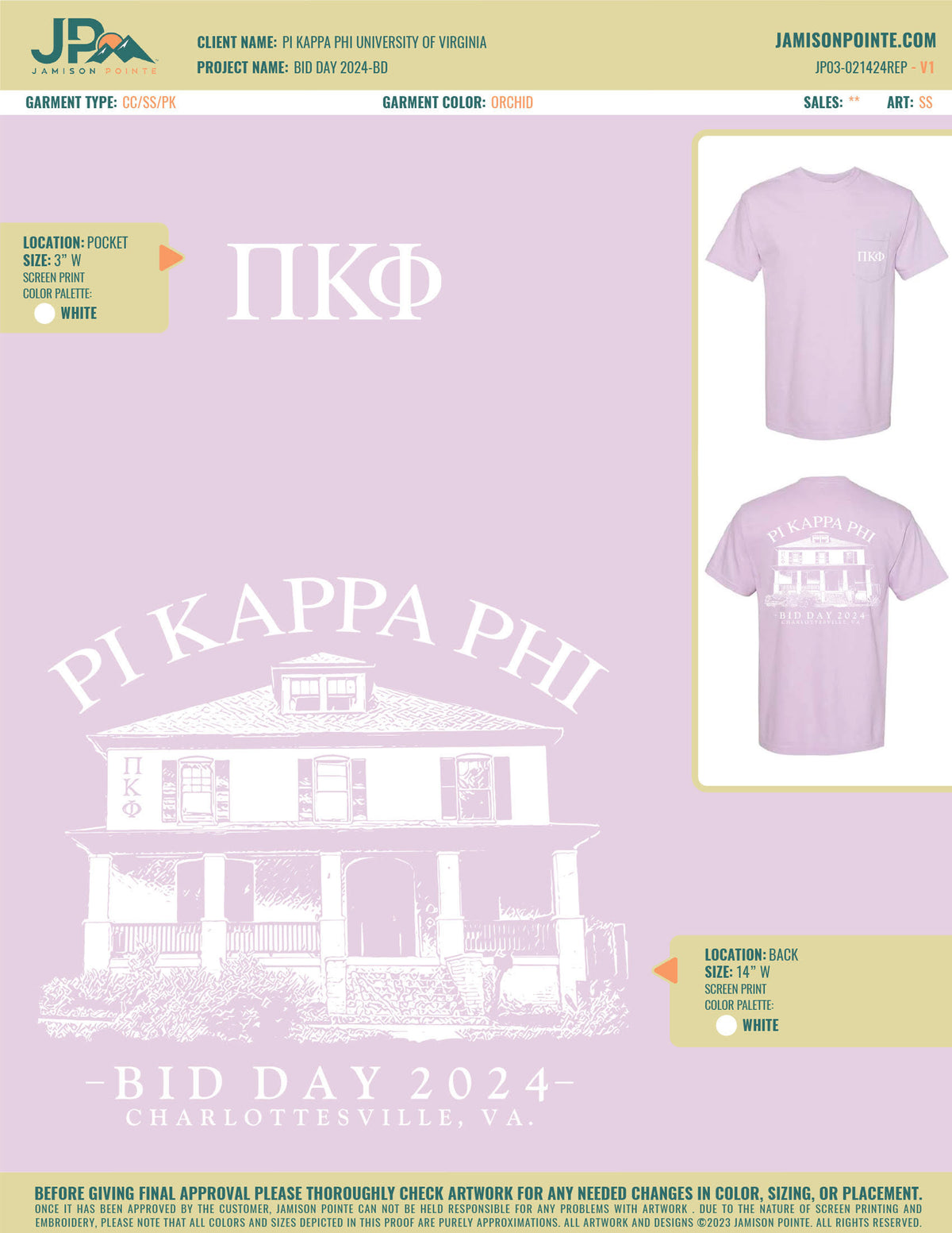 Pi Kappa Phi University of Virginia Bid Day T-Shirt