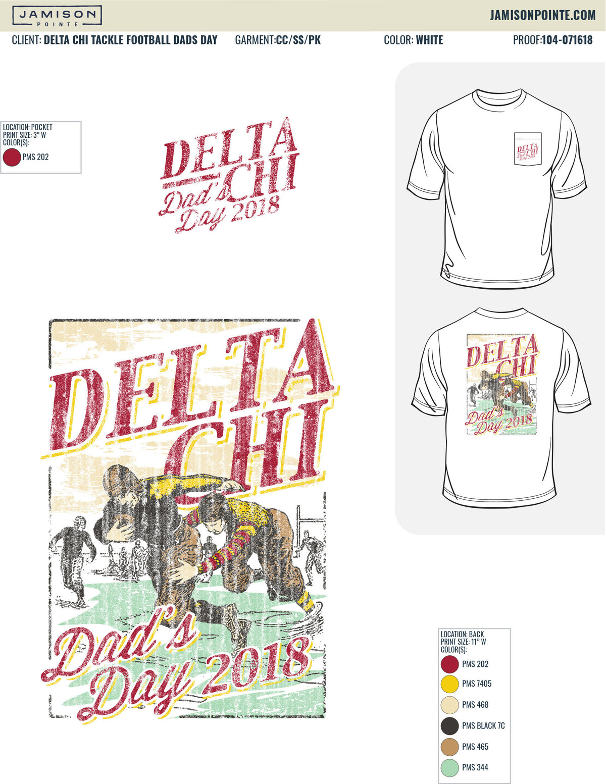 Delta Chi Tackle Football Dads Day T-Shirt
