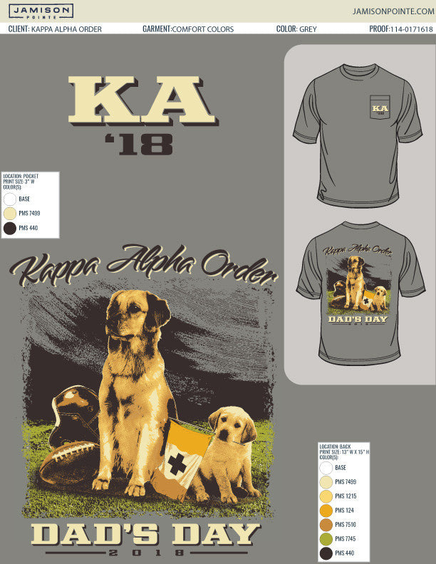 Kappa Alpha Order Football Dogs T-Shirt