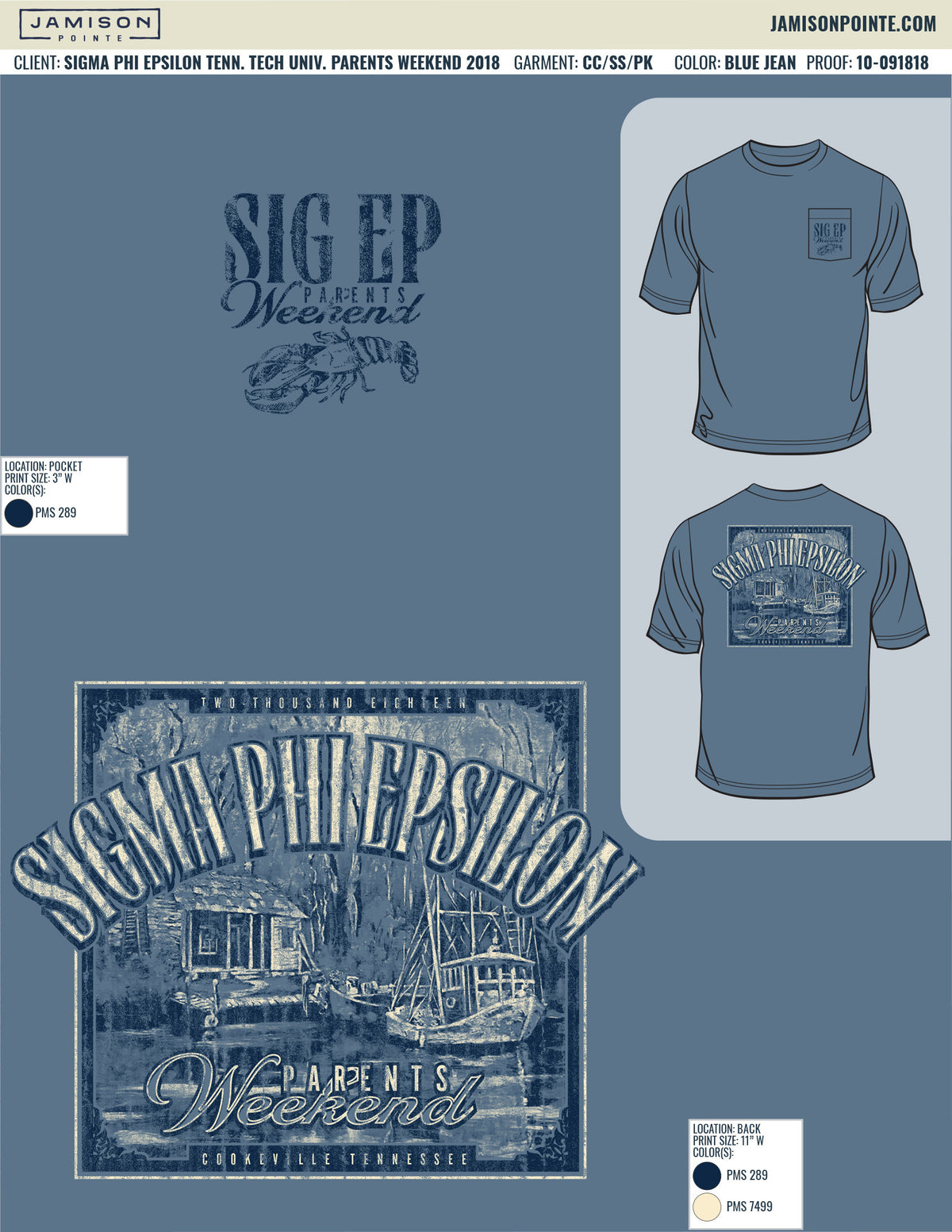 Sigma Phi Epsilon Tennessee Tech University Parents Weekend T-Shirt
