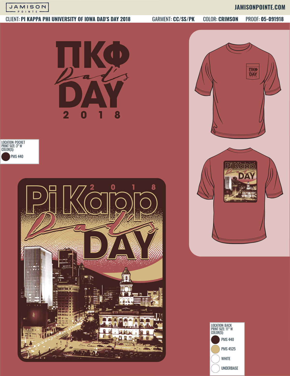 Pi Kappa Phi University of Iowa Dad&#39;s Day T-Shirt