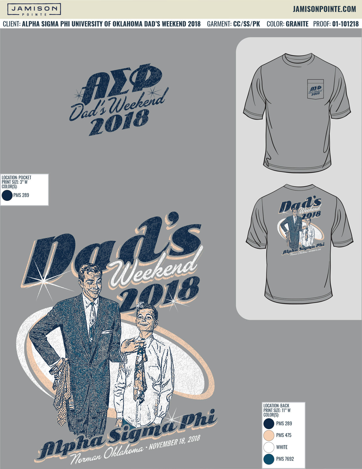 Alpha Sigma Phi University of Oklahoma Dad&#39;s Weekend T-Shirt
