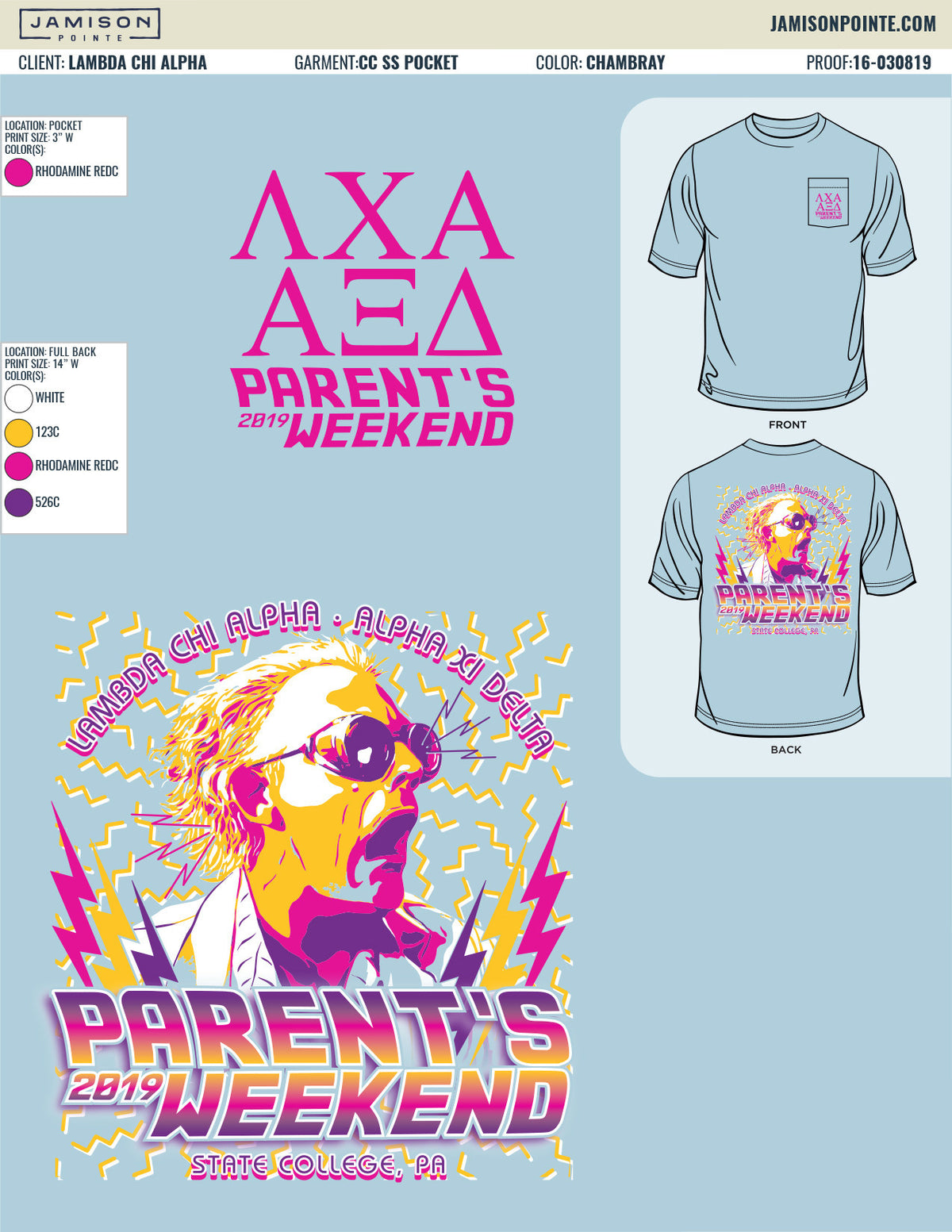 Lambda Chi Alpha Pennsylvania State University Parent&#39;s Weekend T-Shirt