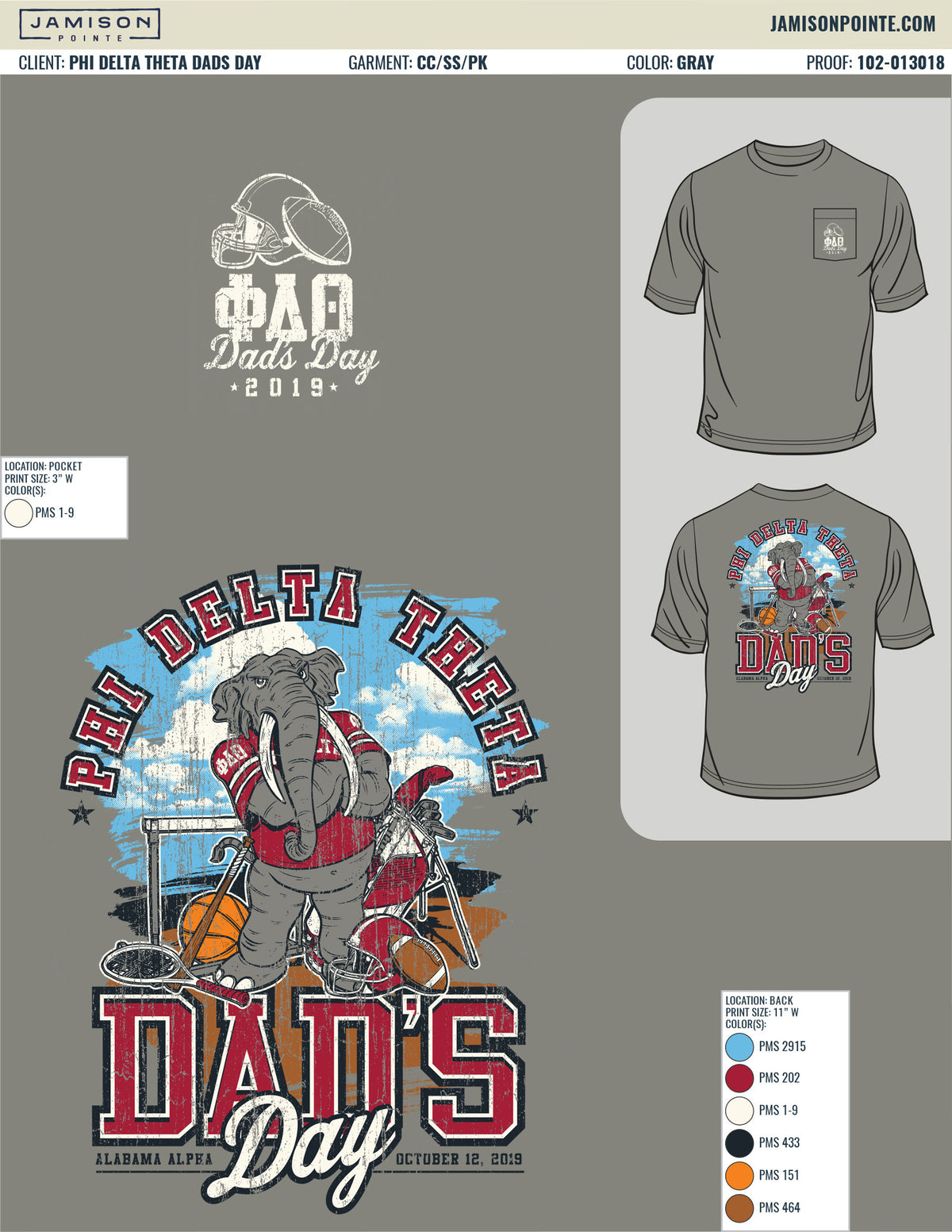 Phi Delta Theta Dads Day T-Shirt