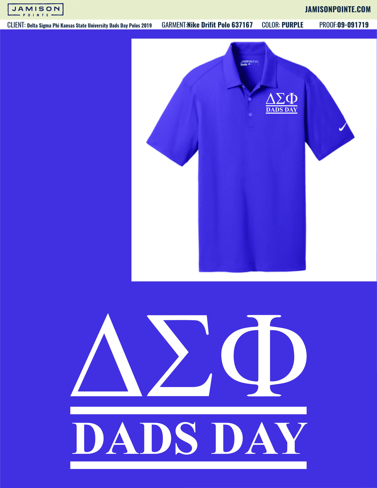 Delta Sigma Phi Kansas State University Dads Day Polos