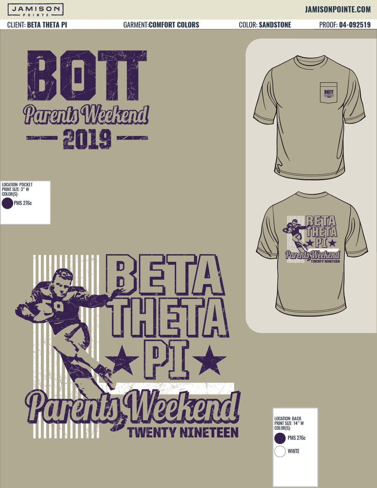 Beta Theta Pi University of Washington Parents Weekend T-Shirt