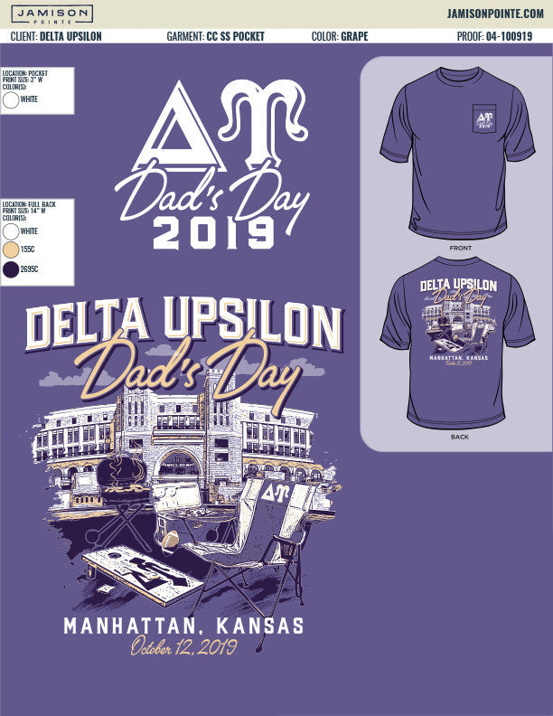 Delta Upsilon Kansas State University Dad&#39;s Day T-Shirt