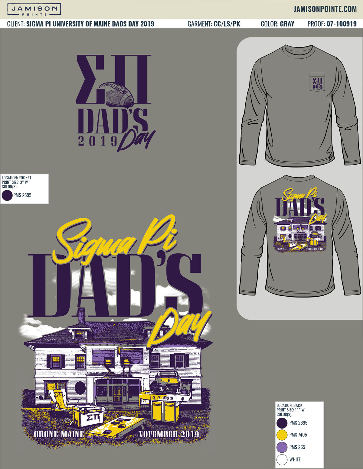 Sigma Pi University of Maine Dads Day T-Shirt