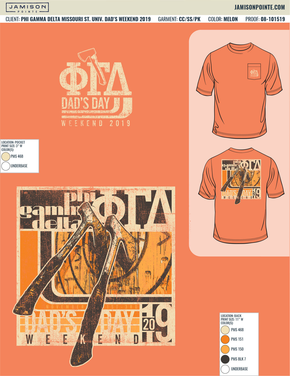 Phi Gamma Delta Missouri State University Dad&#39;s Weekend T-Shirt