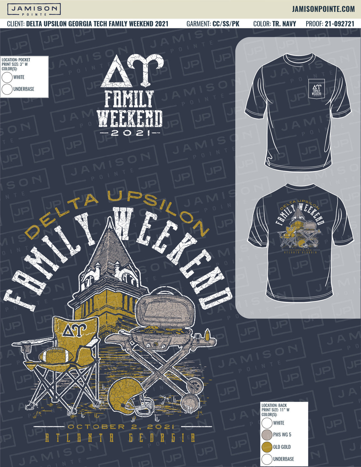 Delta Upsilon Georgia Tech Family Weekend T-Shirt