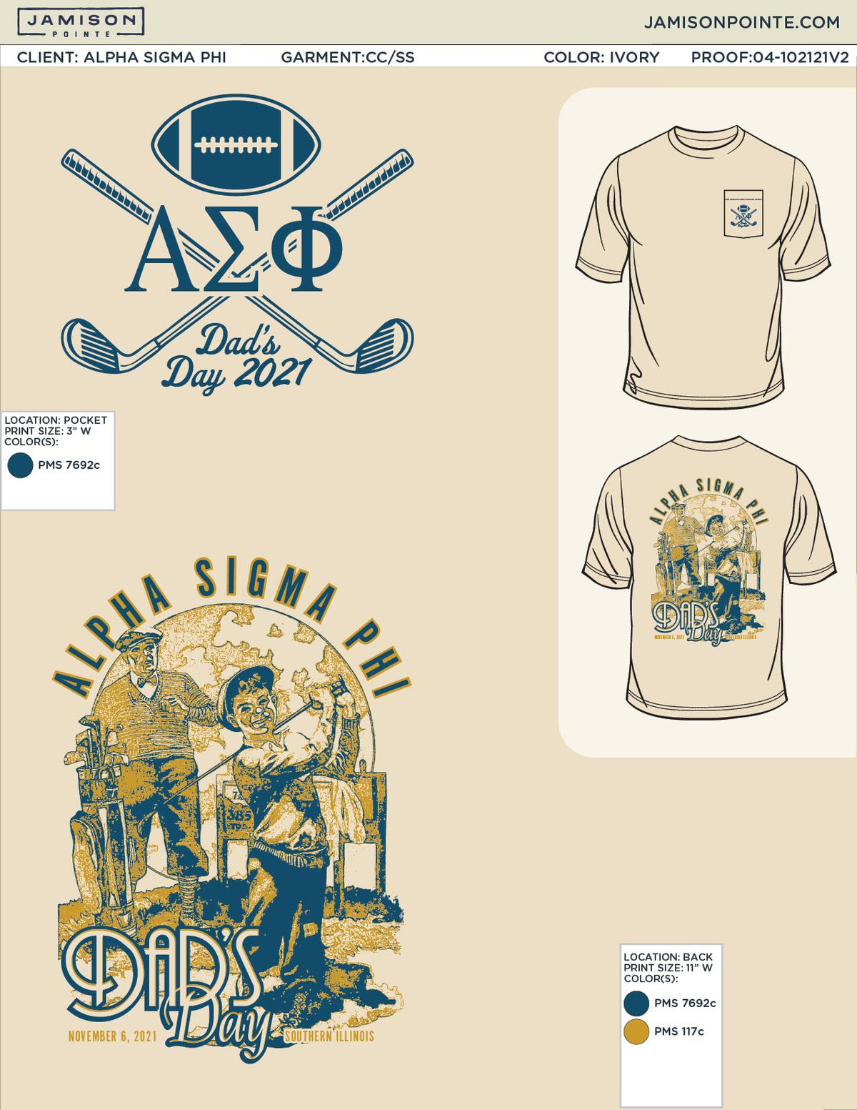 Alpha Sigma Phi Southern Illinois University Dad&#39;s Day T-Shirt