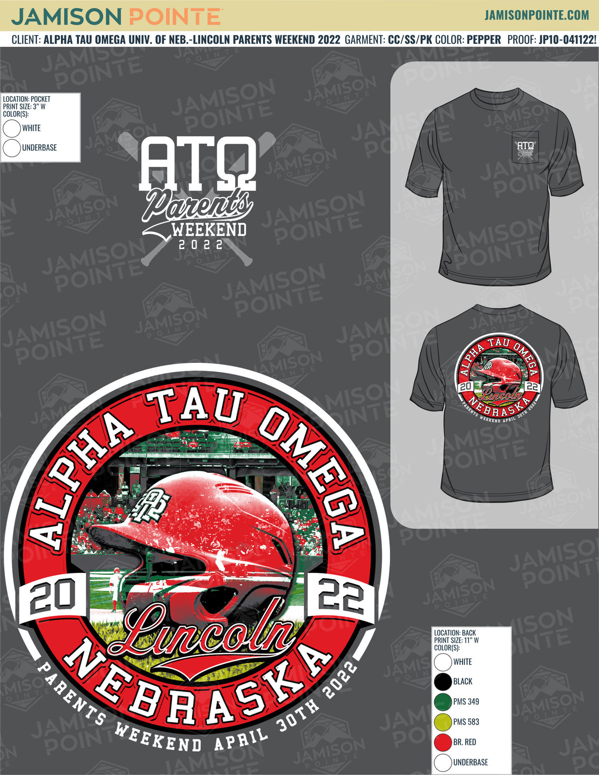 Alpha Tau Omega University of Nebraska-Lincoln Parents Weekend T-Shirt
