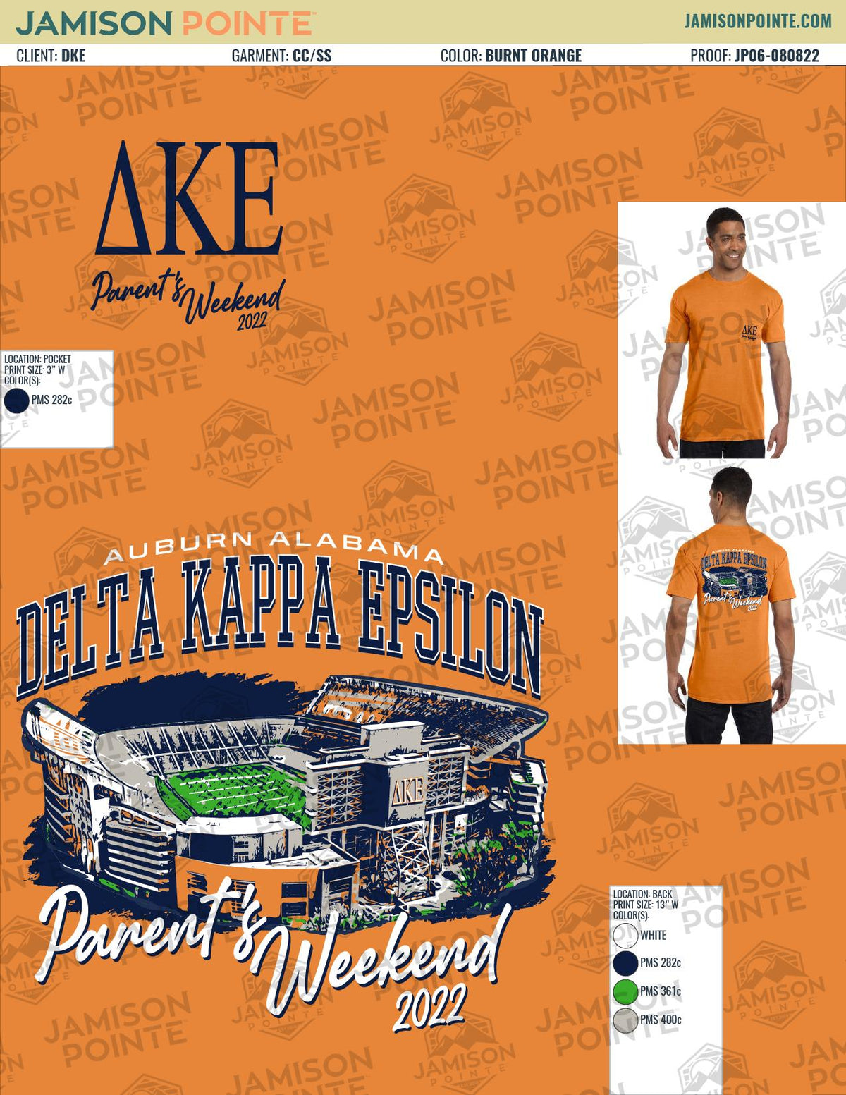 Delta Kappa Epsilon Auburn University Parents Weekend T-Shirt