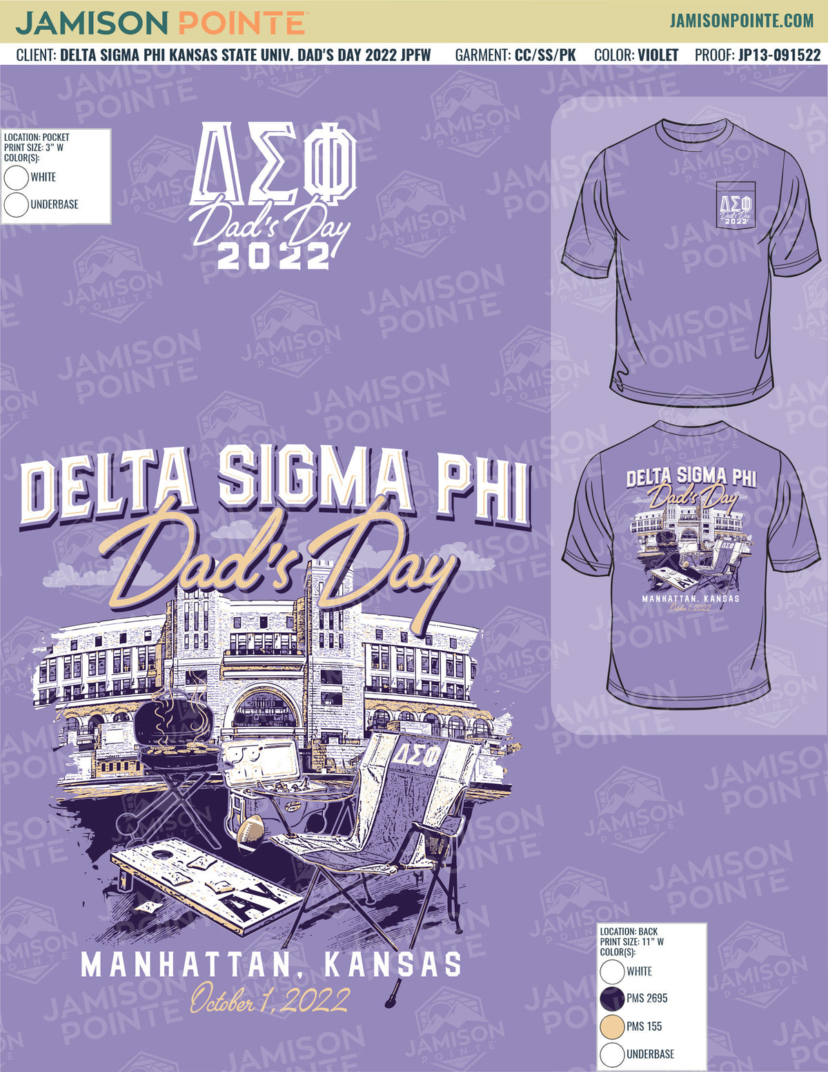 Delta Sigma Phi Kansas State University Dad&#39;s Day T-Shirt