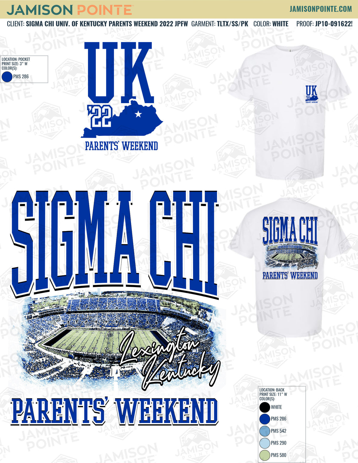 Sigma Chi University of Kentucky Parents Weekend T-Shirt