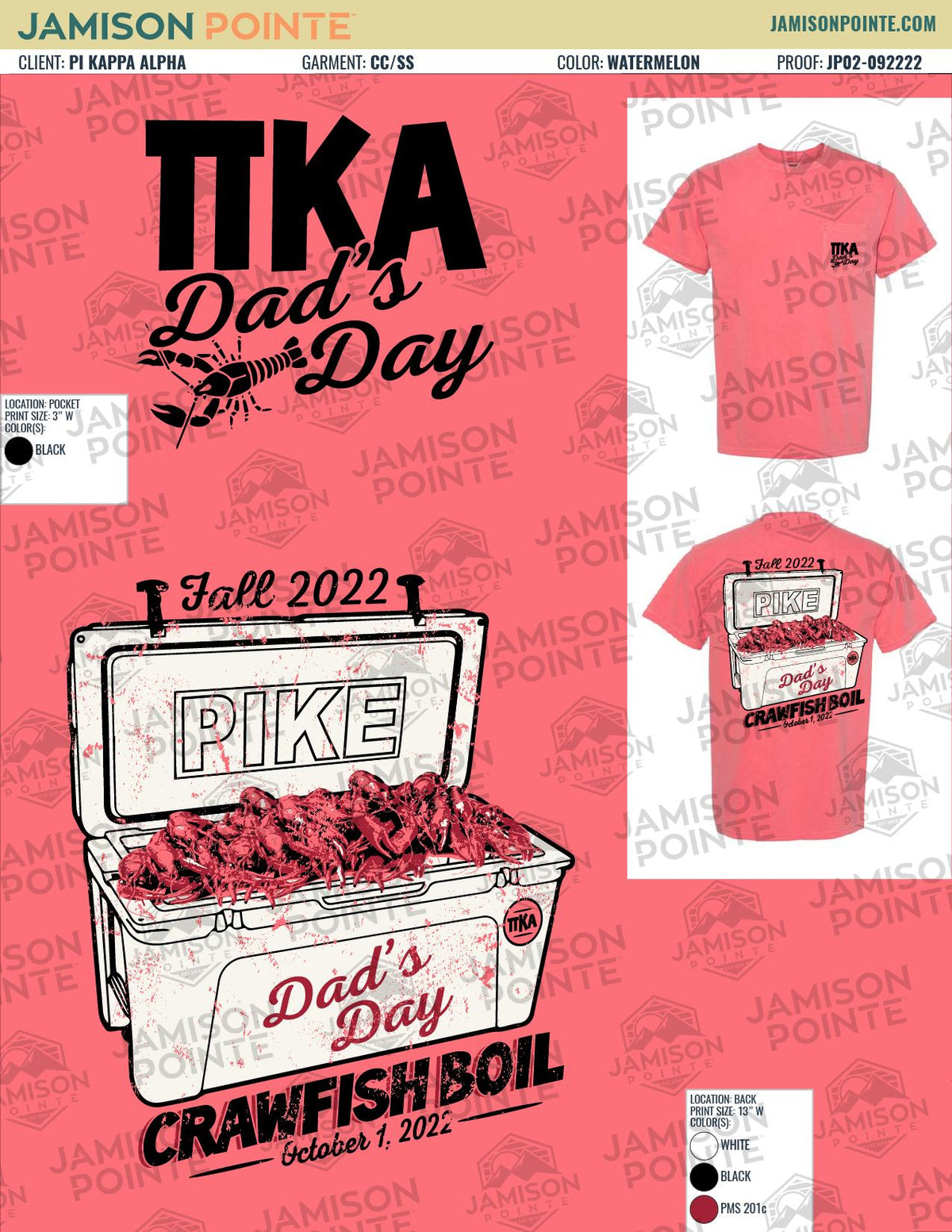Pi Kappa Alpha University of Tulsa Dad&#39;s Day T-Shirt