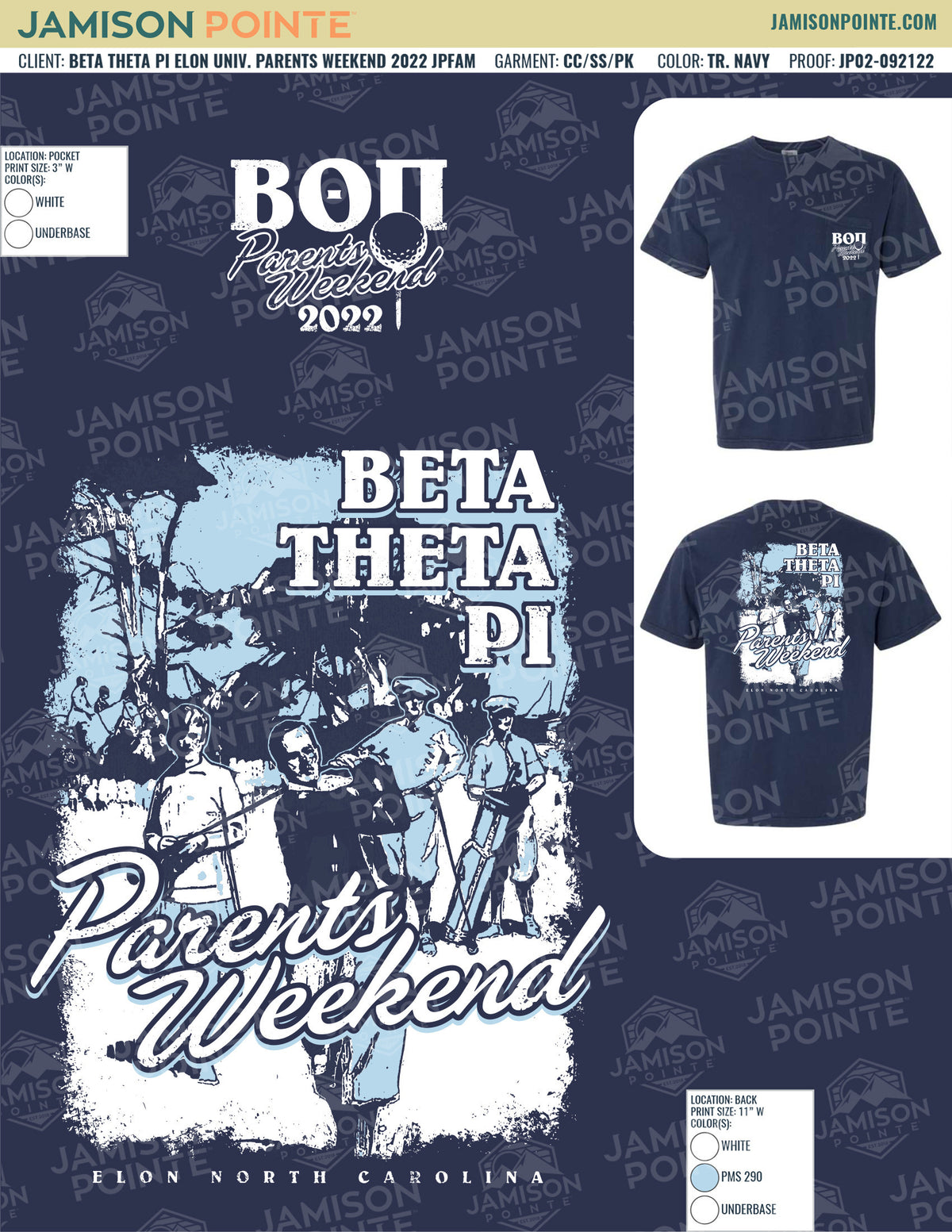 Beta Theta Pi Elon University Parents Weekend T-Shirt