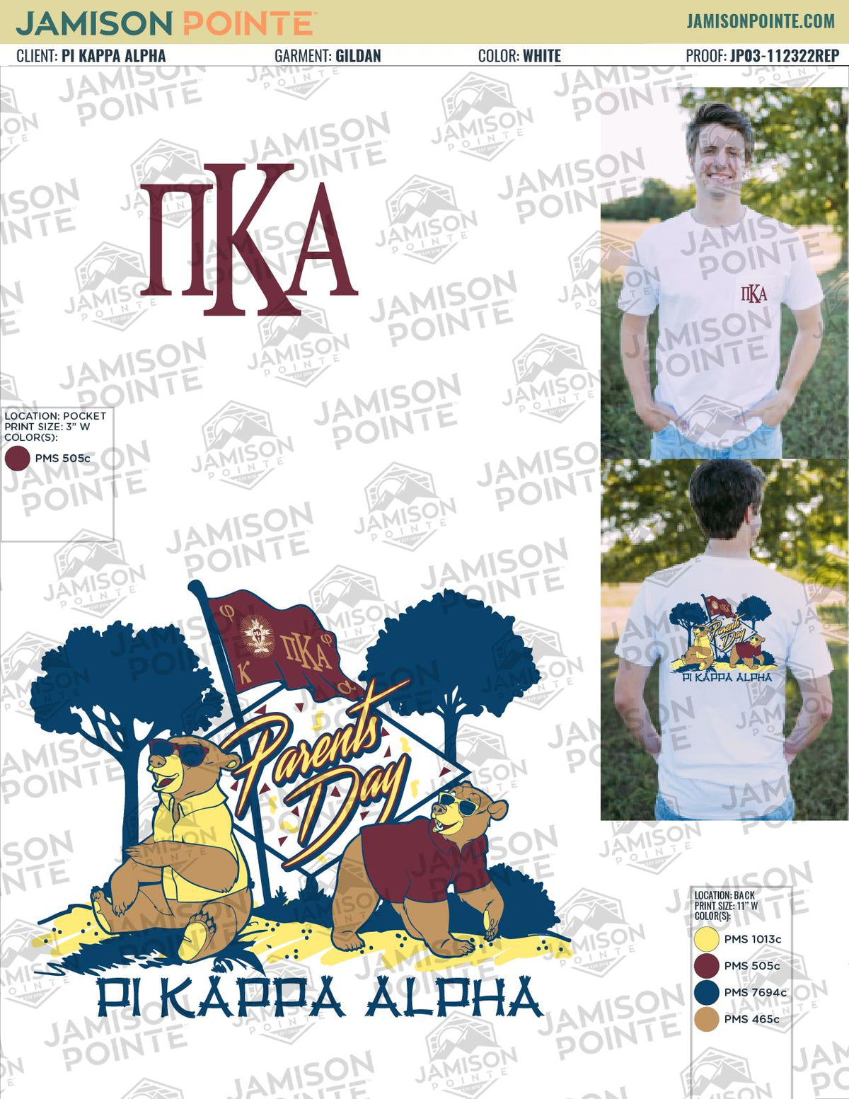 Pi Kappa Alpha University of Central Arkansas Parents Day T-Shirt