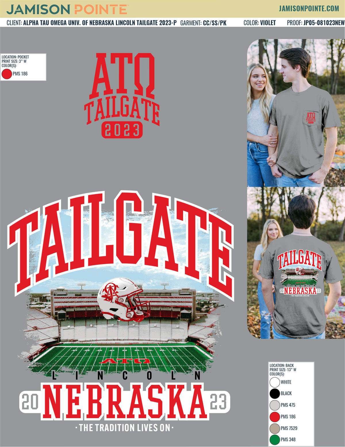 Alpha Tau Omega University of Nebraska Lincoln Tailgate T-Shirt