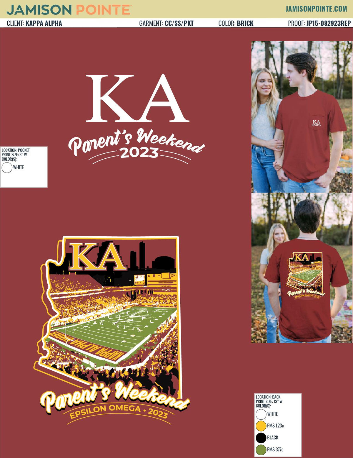 Kappa Alpha Order Arizona State University Parents Weekend T-Shirt
