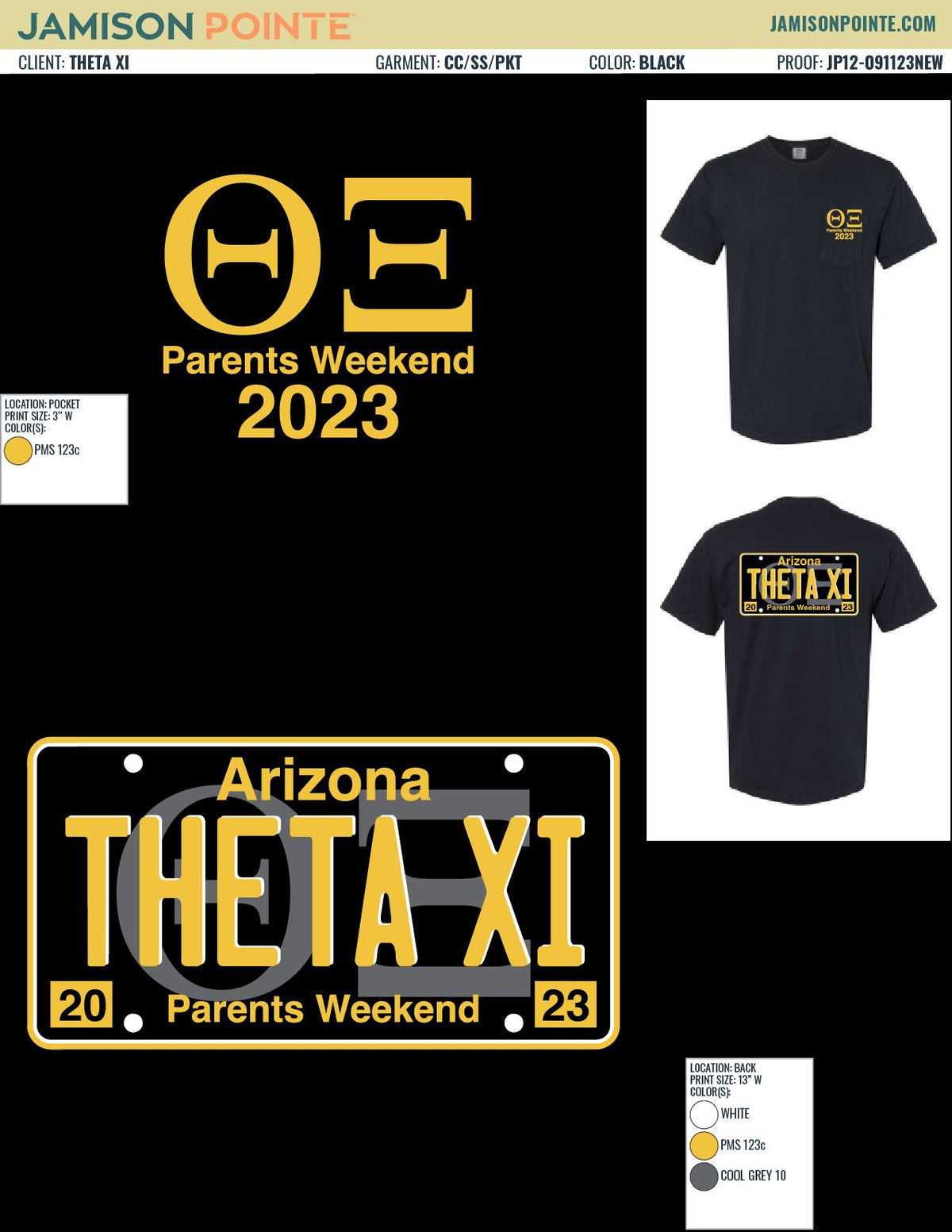 Theta Xi Arizona State University Parents Weekend T-Shirt