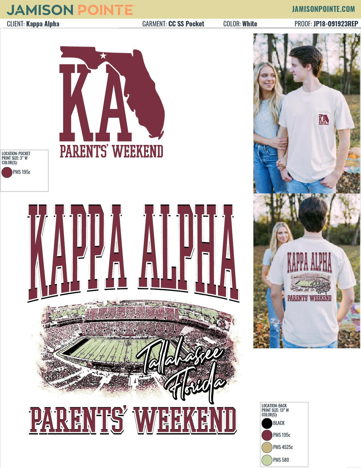 Kappa Alpha Order Florida State University Parents Weekend T-Shirt