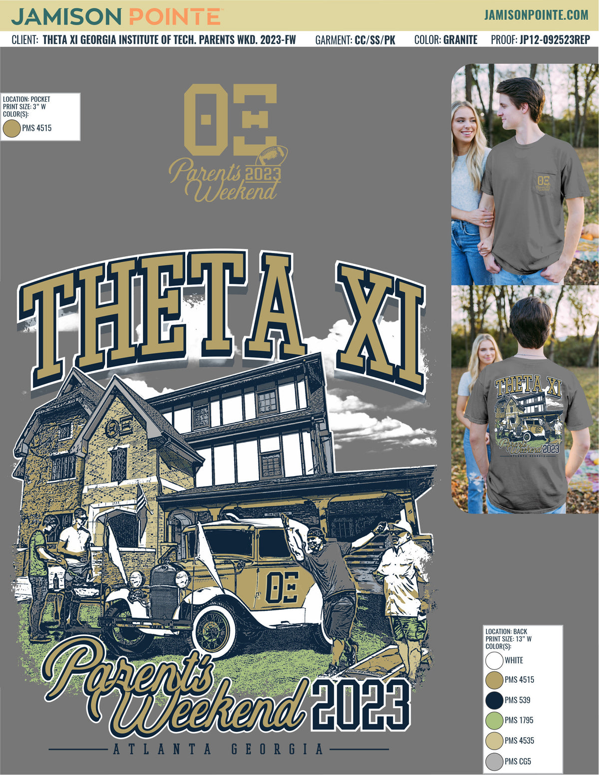 Theta Xi Georgia Institute of Technology Parents Weekend T-Shirt