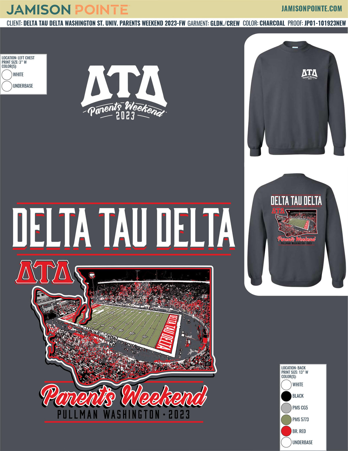 Delta Tau Delta Washington State University Parents Weekend T-Shirt